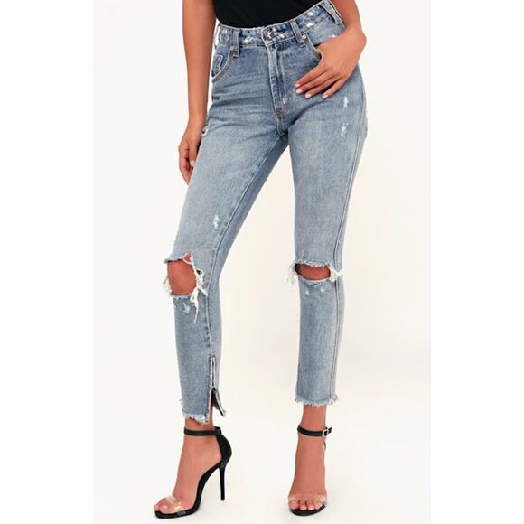 One x One Teaspoon High Waist Freebird Rigid Skinny Leg Jeans Light Wash Size 29 - Picture 2 of 13